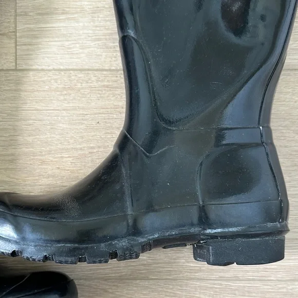 Hunter Glossy Black Rain Boots - Picture 3 of 10